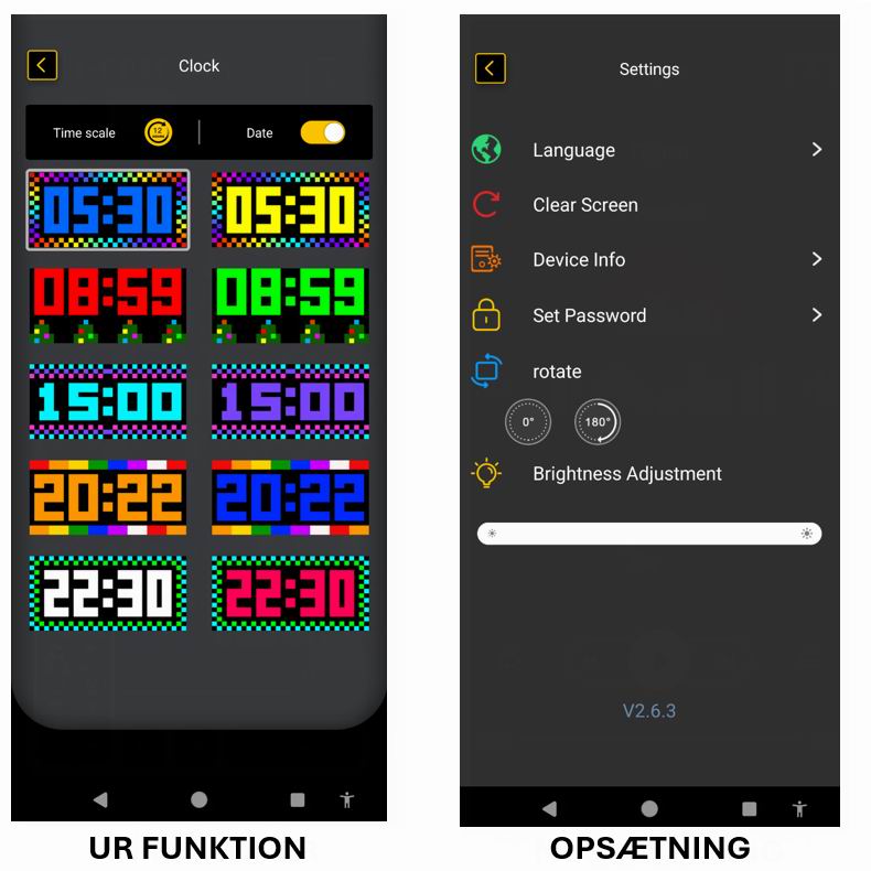 LED lys skilt - USB - fuld farvet . APP styring  - 173 x 70 mm +ANGRY EYES