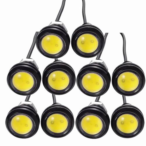 Eagle Eye LED lampe, Aluminium eller Sort,12volt, Sæt med 2 stk.