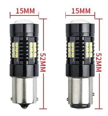 BA15S 21 LED pære med CANBUS,  12 - 24v