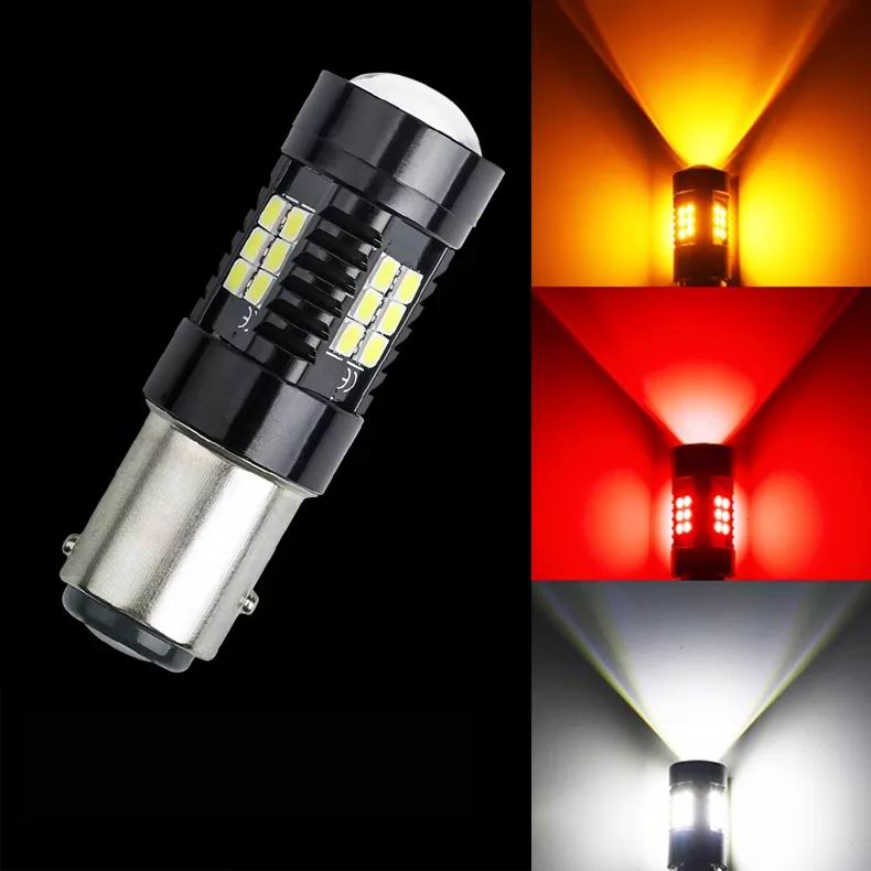 BA15S 21 LED pære med CANBUS,  12 - 24v