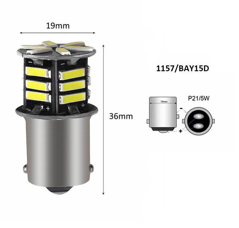 BAY15D LED pære med 21 LED - 12v