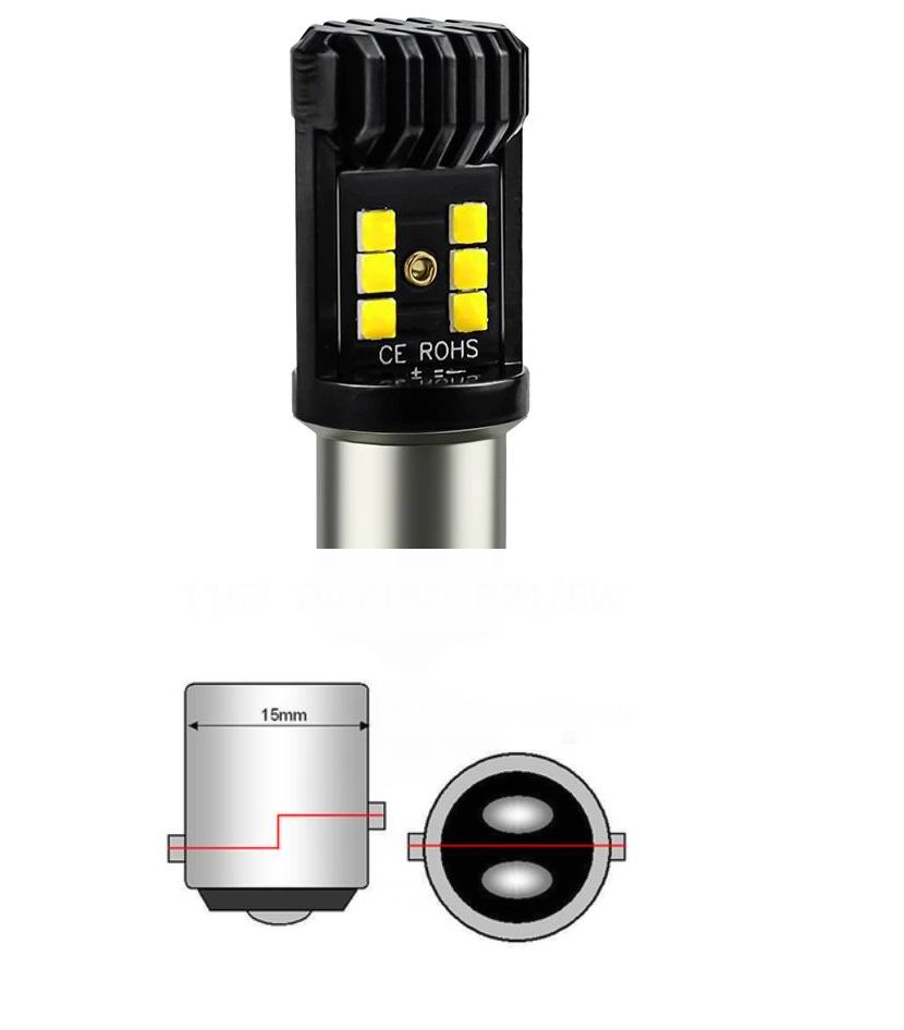 BAY15D LED pære med CANBUS - 12v