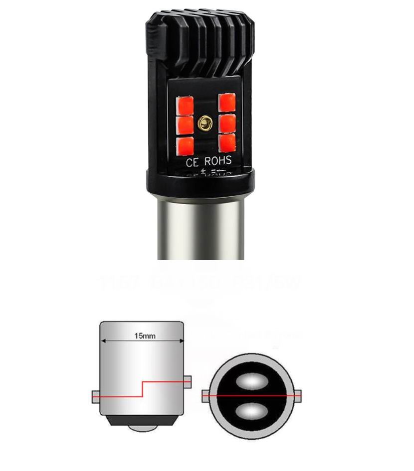 BAY15D LED pære med CANBUS - 12v