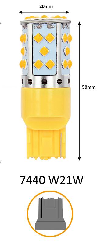 7440 / W21W  CANBUS LED  pære - 24 watt - 12v