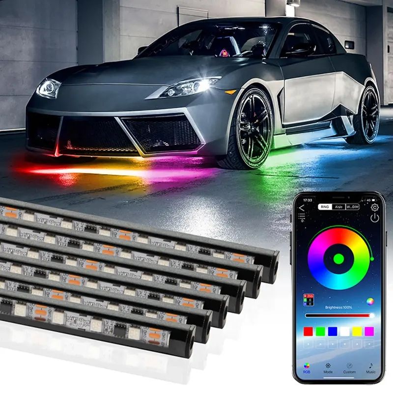 Ambient MAGIC multicolor LED lys til montering under bilen 90x120 cm