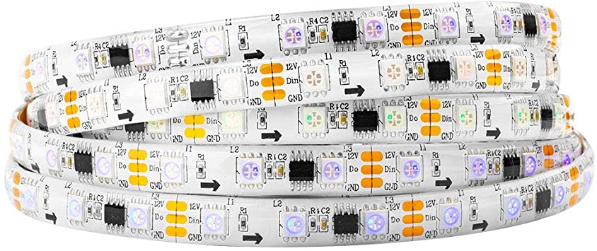 5 meter, 12 volt, 60 watt, 300 LED, IP65, MAGIC LED strip - WS2811 - KUN STRIP