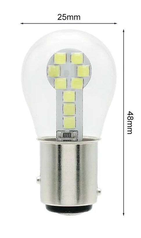 BA15S LED pære, 12v