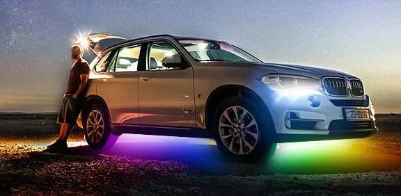 Ambient MAGIC multicolor LED lys til montering under bilen 90x120 cm