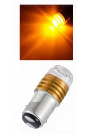 BAY15D LED pære med fast lys og blink - 12v