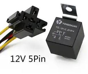 Relæ  - 12 volt - 4 / 5 ben - KOMPLET