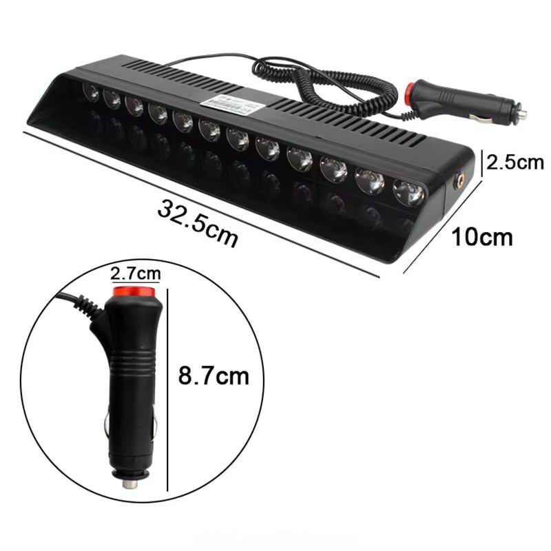 12 LED Blitzblink / strobe blink 12 / 24 volt med fjernbetjening