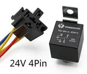 Relæ  - 24 volt - 4 / 5 ben - KOMPLET