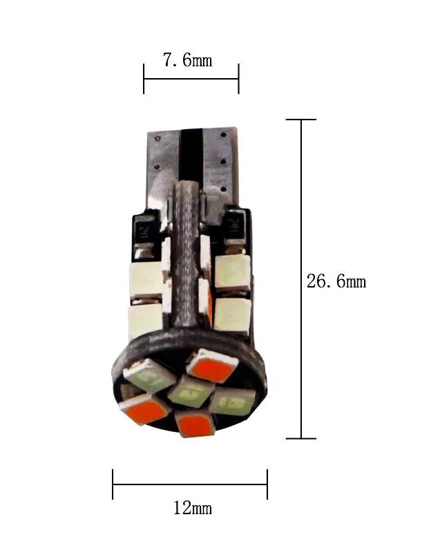 T10 W5W 2 farvet LED pære Hvid+orange - 12v