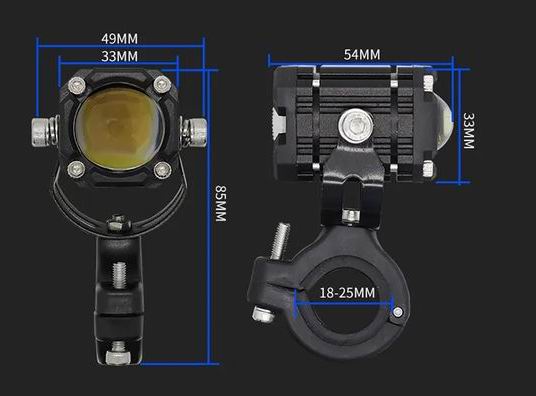 LED Bullet projektører 12 - 80 volt -  2 stk. sæt - 4 funktioner