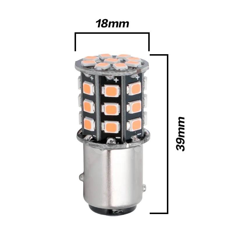 BA15S  LED pære med 33 LED - 12v