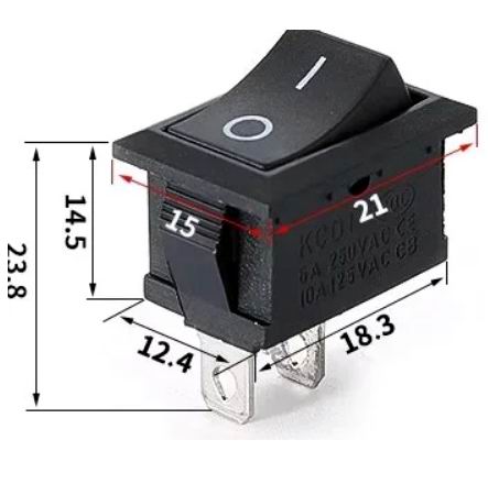 Vippekontakt - 21 x 15mm - 12 - 80 volt