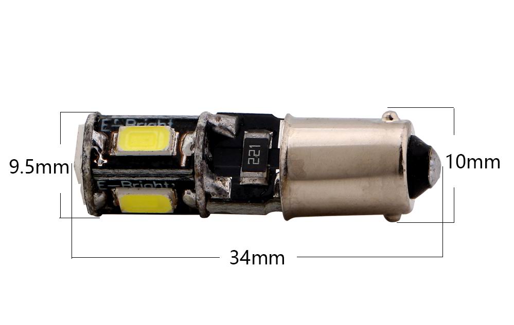 BA9S Canbus pære med 6LED - 12v