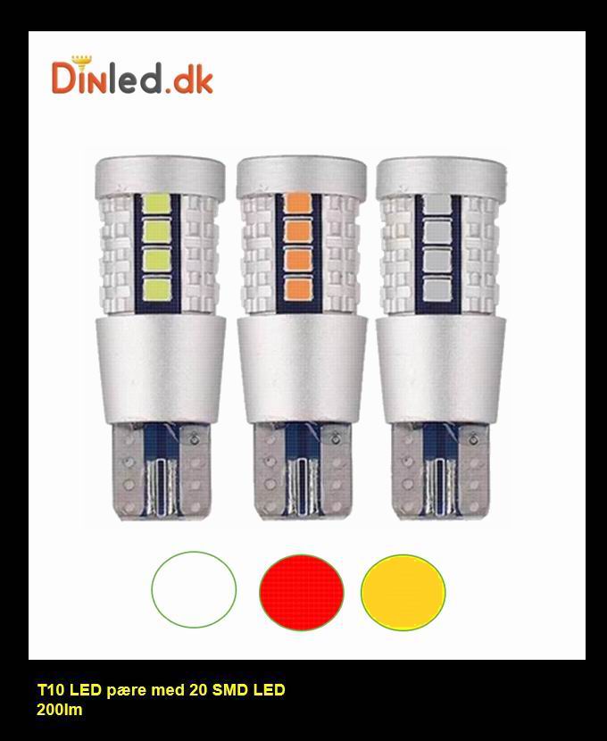 T10 W5W  LED pære - 12v