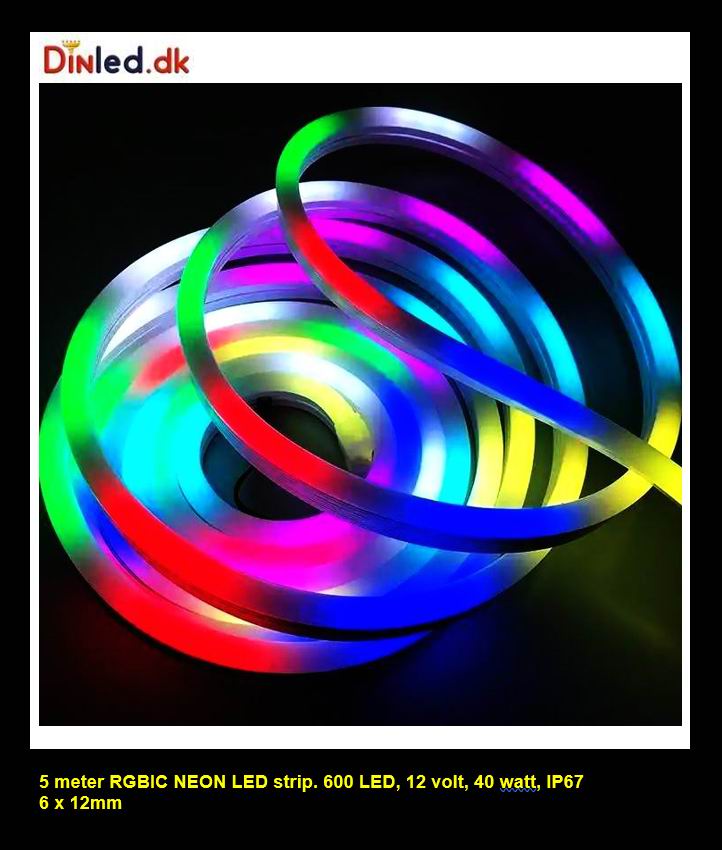 5 meter MAGIC  NEON RGB Led strip, 12 volt, 40 watt, 3600 lumen, IP67, 600 LED.