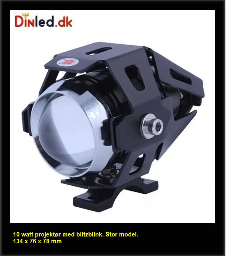 LED projektør 10 watt 12 volt -  Med blitz
