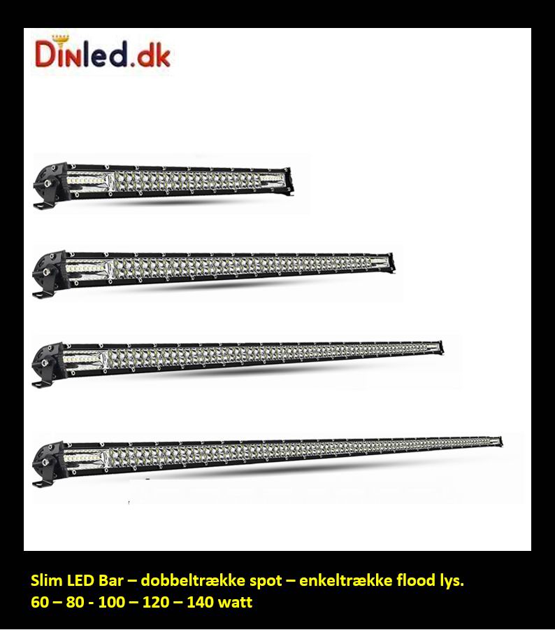 Slim Combo LED Lys bro / lys bar 60 - 80 - 100 - 120 - 140 watt