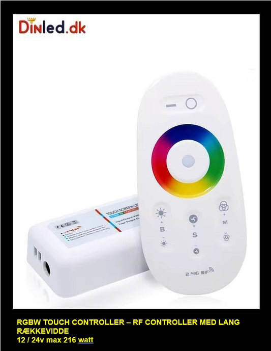 RF controller til RGBW / RGBWW strips med touch fjernbetjening