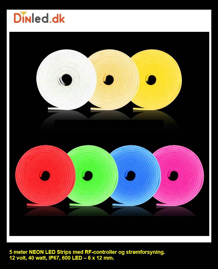 5 meter NEON Led strip, KOMPLET SÆT