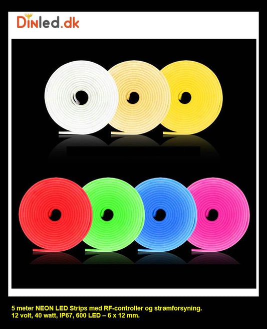 5 meter NEON Led strip, KOMPLET SÆT