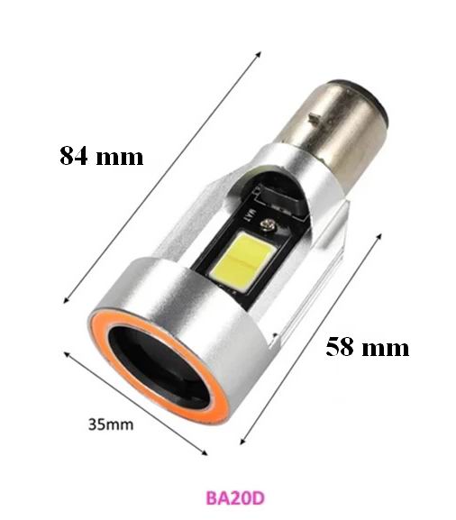BA20D / H6 LED forlygtepærer til Scooter  / Motorcykel med angel eye - 12v