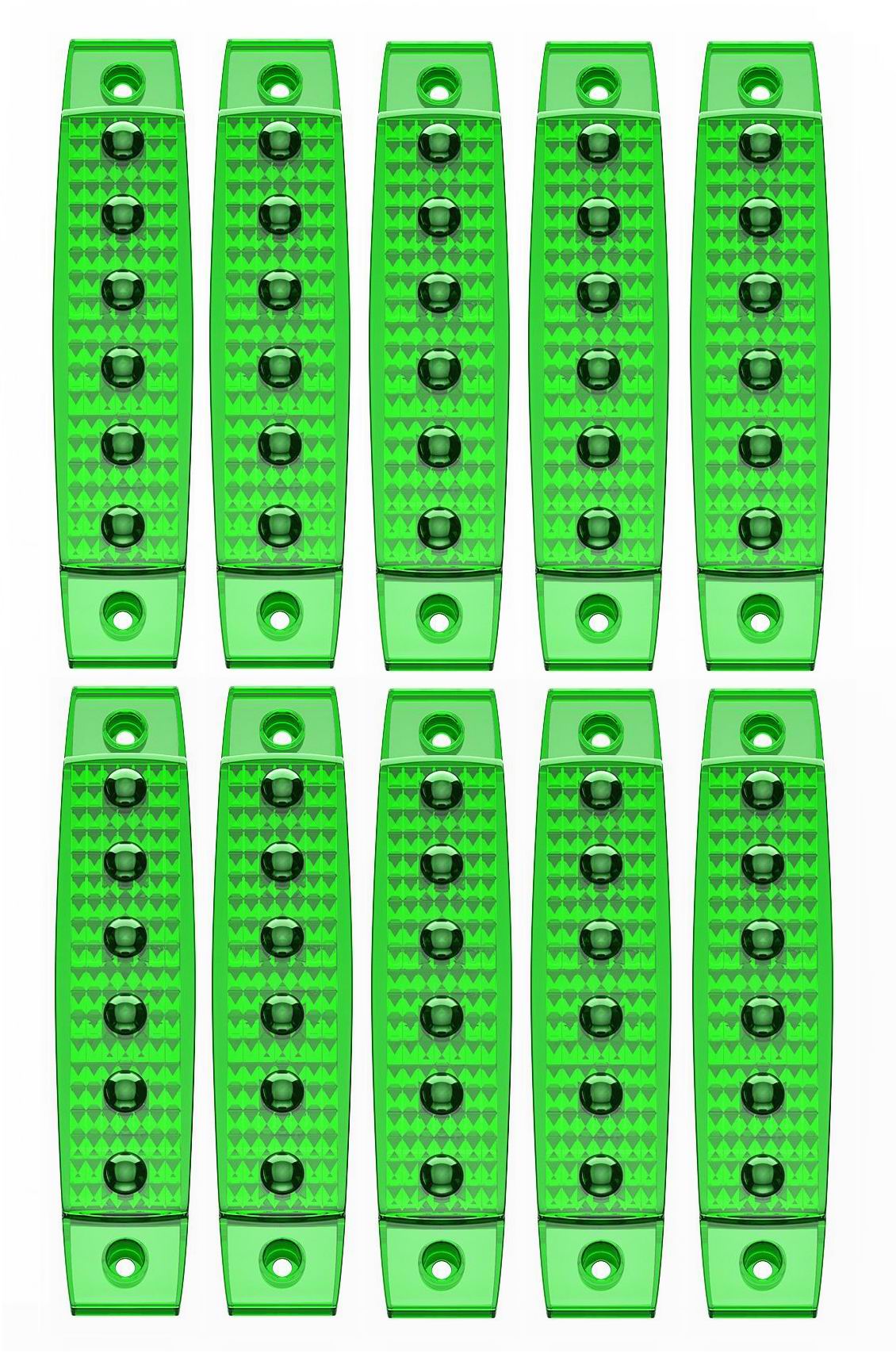 6 LED markeringslygte, 12 / 24v - 3D linser - 10 stk