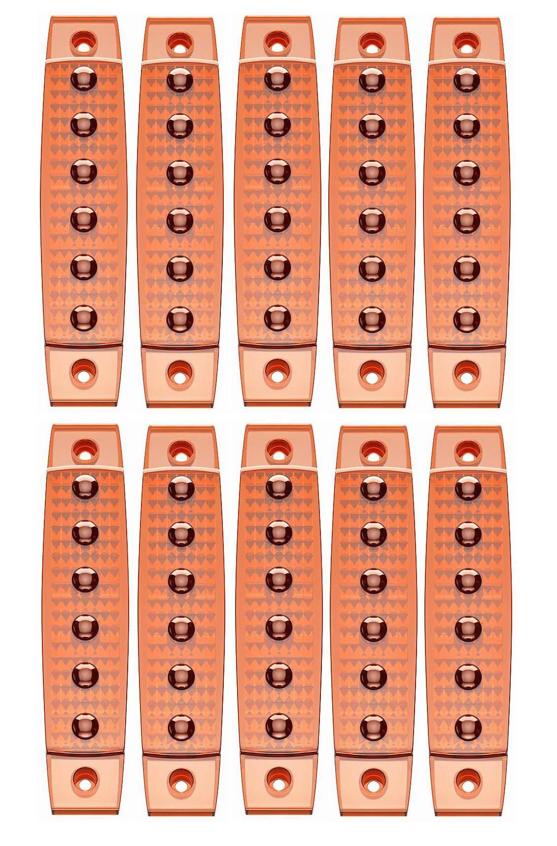 6 LED markeringslygte, 12 / 24v - 3D linser - 10 stk