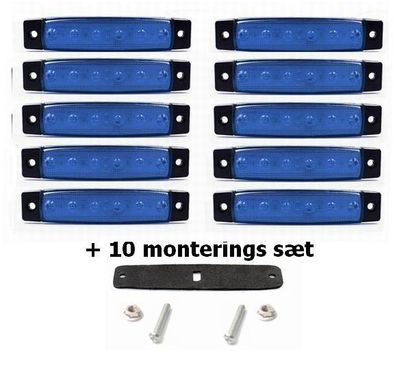 6 LED markeringslygte, 24v, 10 stk.