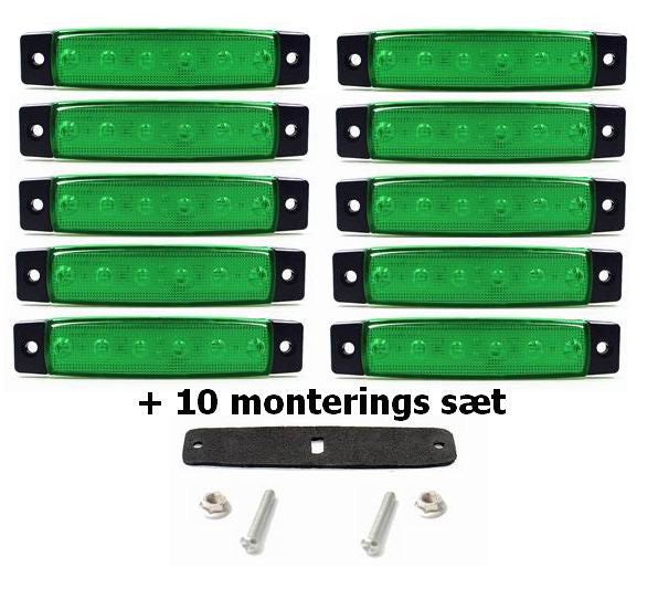 6 LED markeringslygte, 24v, 10 stk.