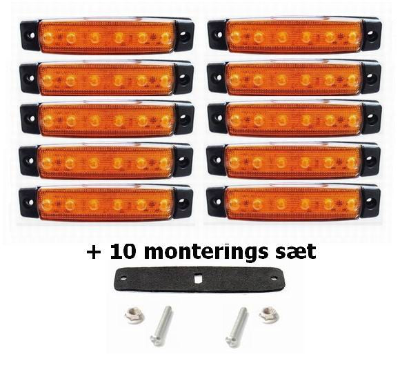 6 LED markeringslygte, 24v, 10 stk.
