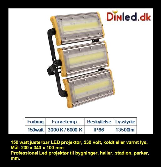 150w Professionel LED projektør IP66 - LAGERRYDNING
