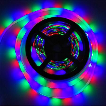 5 meter, 12 volt, 24 watt, IP65, RGB LED strip