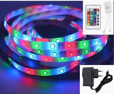 15 meter (3x5 meter), 12 volt, 72 watt, IP65, RGB LED strip - KOMPLET SÆT