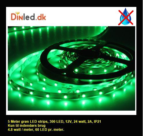 5 meter, 12 volt, 24 watt, 1800 lumen, IP20, 300 LED, Led strip