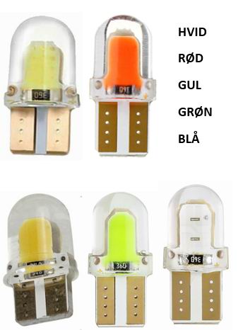 T10 W5W mini LED pære med canbus - 4 stk. - 12v