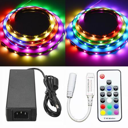5 meter, 12 volt, 60 watt, 300 LED, MAGIC LED strip - WS2811 - KOMPLET SÆT