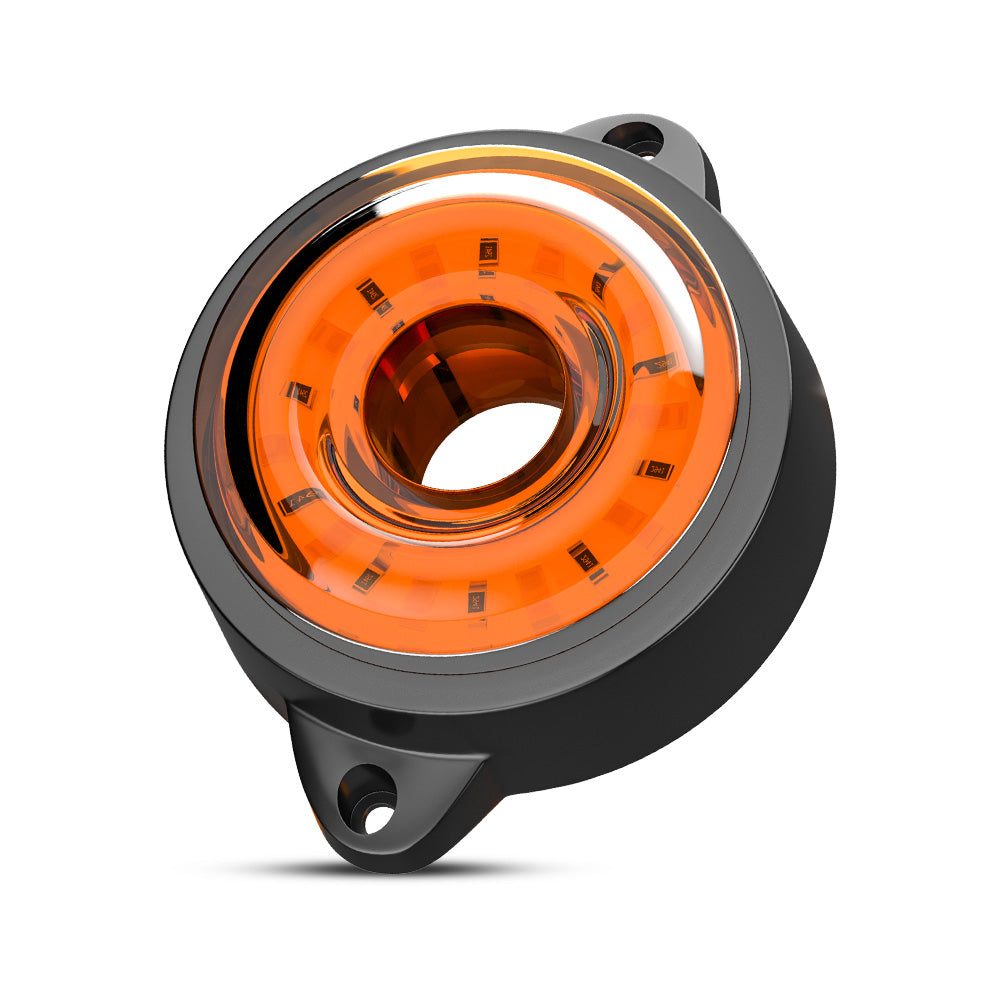 10 LED markeringslygte, 12 / 24v - m. roterende eller fast lys