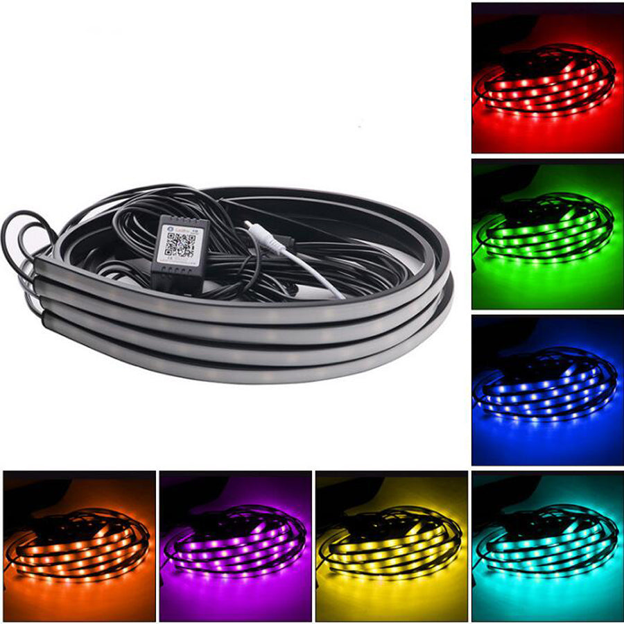 Ambient multicolor LED lys til montering under bilen 90x120 cm
