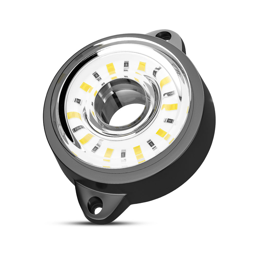 10 LED markeringslygte, 12 / 24v - m. roterende eller fast lys