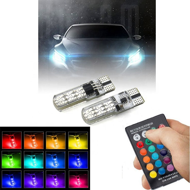 T10 W5W RGB kabinepærer med fjernbetjening (canbus)