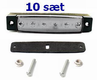 6 LED markeringslygte, 12v, 10 stk.