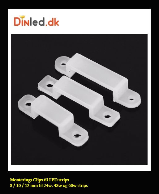 Monterings clips 8, 10, 12 mm  20 stk