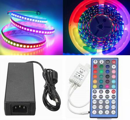 5 meter, 12 volt, 60 watt, 300 LED, RGBW / RGBWW LED strip KOMPLET SÆT