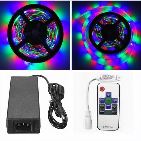 15 meter (3x5 meter), 12 volt, 72 watt, IP65, RGB LED strip - KOMPLET SÆT