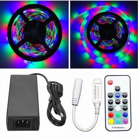 15 meter (3x5 meter), 12 volt, 72 watt, IP65, RGB LED strip - KOMPLET SÆT