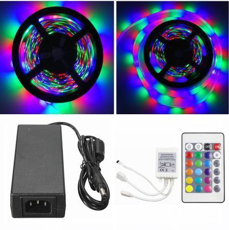 15 meter (3x5 meter), 12 volt, 72 watt, IP65, RGB LED strip - KOMPLET SÆT